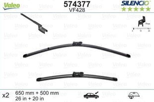 Valeo Silencio VF428 650/500mm tīrītāju kompl. VOLVO, BMW, LEXUS цена и информация | Дворники | 220.lv