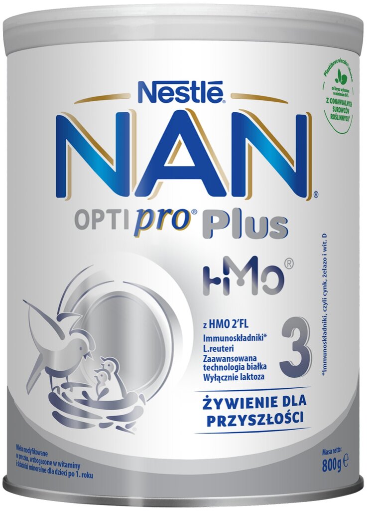 Piena maisījums bērniem no viena gada Nestle NAN OPTIPRO Plus 3 TIN 800 g cena un informācija | Piena maisījumi (6+ mēn.) | 220.lv