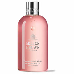 Vannas un dušas gels Molton Brown Delicious Rhubarb & Rose 300 ml cena un informācija | Parfimēta sieviešu kosmētika | 220.lv