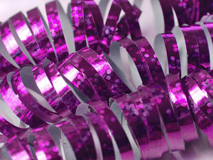 Hologrāfiska dekoratīvā lente, rozā, 3,8m (1 iepak./ 18 gab.) cena un informācija | Dāvanu saiņošanas materiāli | 220.lv