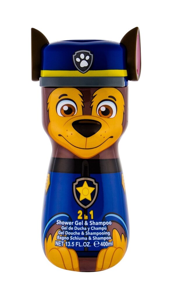 Dušas želeja un šampūns Paw Patrol Chase 2D bērniem 400 ml цена и информация | Bērnu kosmētika, līdzekļi jaunajām māmiņām | 220.lv