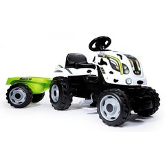 Педалями движимый детский трактор с прицепом Smoby XL Krowka, 710113 цена и информация | Игрушки для мальчиков | 220.lv