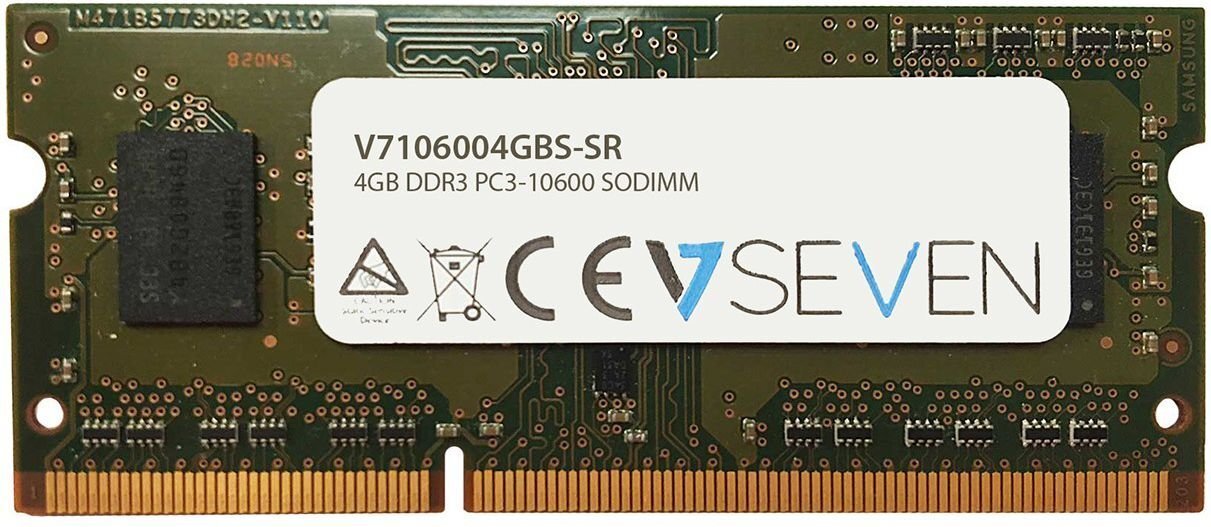 V7 DDR3 SODIMM 4GB 1333MHz CL9 V7106004GBS-SR cena un informācija | Operatīvā atmiņa (RAM) | 220.lv