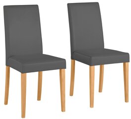 2-u krēslu komplekts Lucca, pelēks/gaiši brūns cena un informācija | Virtuves un ēdamistabas krēsli | 220.lv