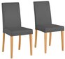 2-u krēslu komplekts Lucca, pelēks/gaiši brūns cena un informācija | Virtuves un ēdamistabas krēsli | 220.lv
