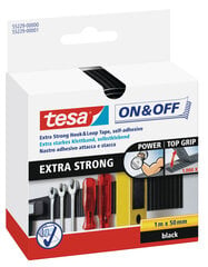 tesa ON&OFF Extra Strong липкая лента 1mx50mm черная цена и информация | Механические инструменты | 220.lv