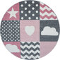 Ayyildiz apaļais bērnu paklājs Kids Pink 0620, 120x120 cm cena un informācija | Paklāji | 220.lv