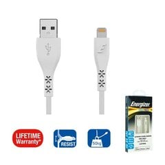 Energizer Hardcase Lightning Lifetime USB 1.2m, Balts цена и информация | Кабели для телефонов | 220.lv