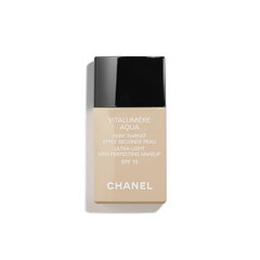 Солнцезащитный крем для макияжа Chanel Vitalumiere Aqua SPF 15 Ultra-Light Skin Perfecting, 10 бежевая пастель, 30 мл цена и информация | Пудры, базы под макияж | 220.lv
