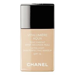 Grima pamats Chanel Vitalumiere Aqua Ultralight SPF15 30 ml, 10 Beige Pastel, 10 Beige Pastel cena un informācija | Grima bāzes, tonālie krēmi, pūderi | 220.lv