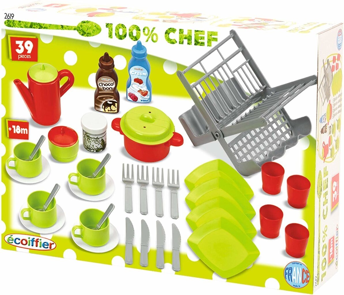 Rotaļlietu virtuves piederumi Ecoiffier, 2619 cena un informācija | Rotaļlietas zīdaiņiem | 220.lv