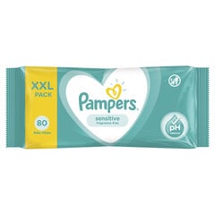 Salvetes PAMPERS Sensitive, 80 gab. цена и информация | Одноразовые пеленки и влажные салфетки | 220.lv