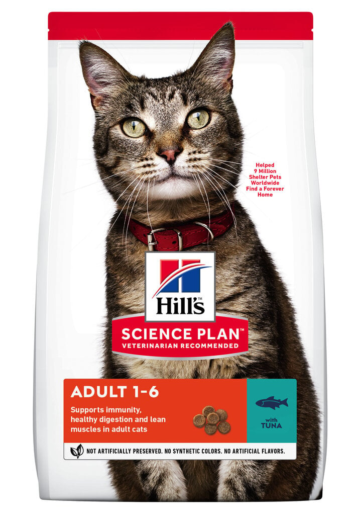 Hill's Science Plan Adult barība kaķiem ar tunča garšu, 1.5kg цена и информация | Sausā barība kaķiem | 220.lv
