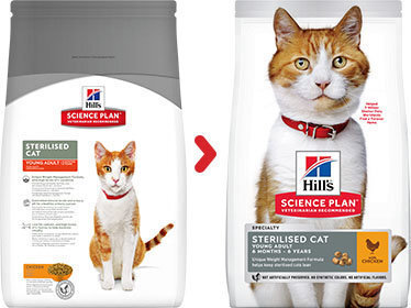 Hill's Science Plan Young Adult Sterilised Cat sausā barība ar vistu kaķiem, 3kg cena un informācija | Sausā barība kaķiem | 220.lv