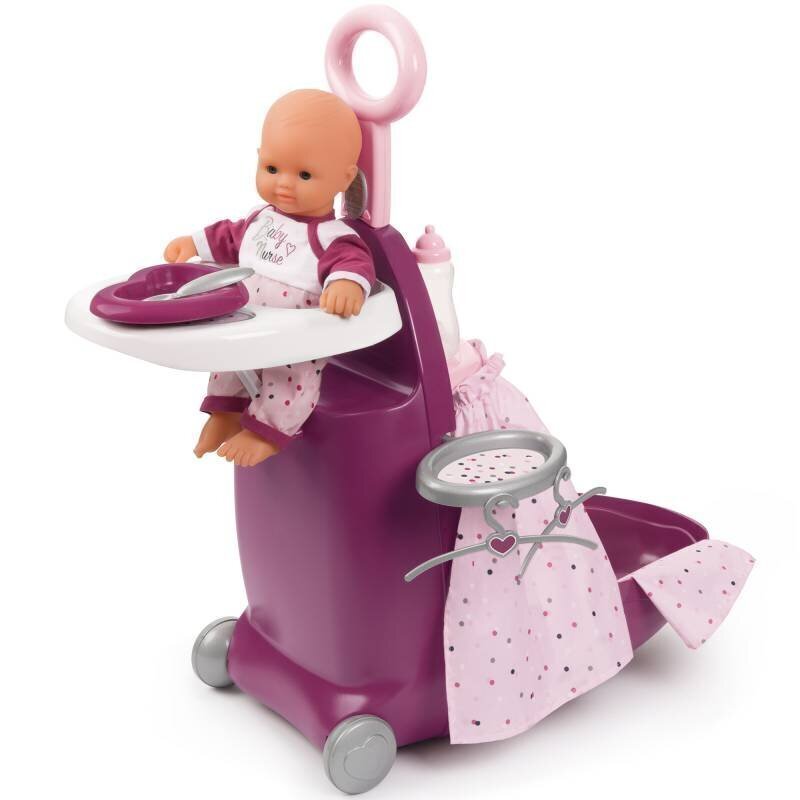 Lelles barošanas krēsls, bērnu gultiņa un čemodāns vienā ar piederumiem Simba Baby Nurse 3 in 1, 220346 cena un informācija | Rotaļlietas meitenēm | 220.lv