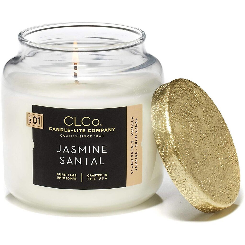 Candle-Lite aromātiska svece ar vāciņu Jasmine Santal, 396 g cena un informācija | Sveces un svečturi | 220.lv