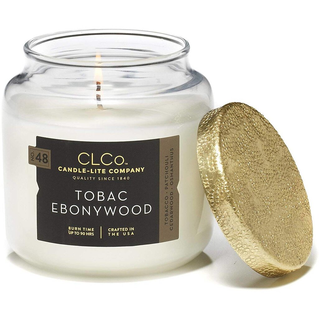 Candle-Lite aromātiska svece ar vāciņu Tobac Ebonywood, 396 g cena un informācija | Sveces un svečturi | 220.lv