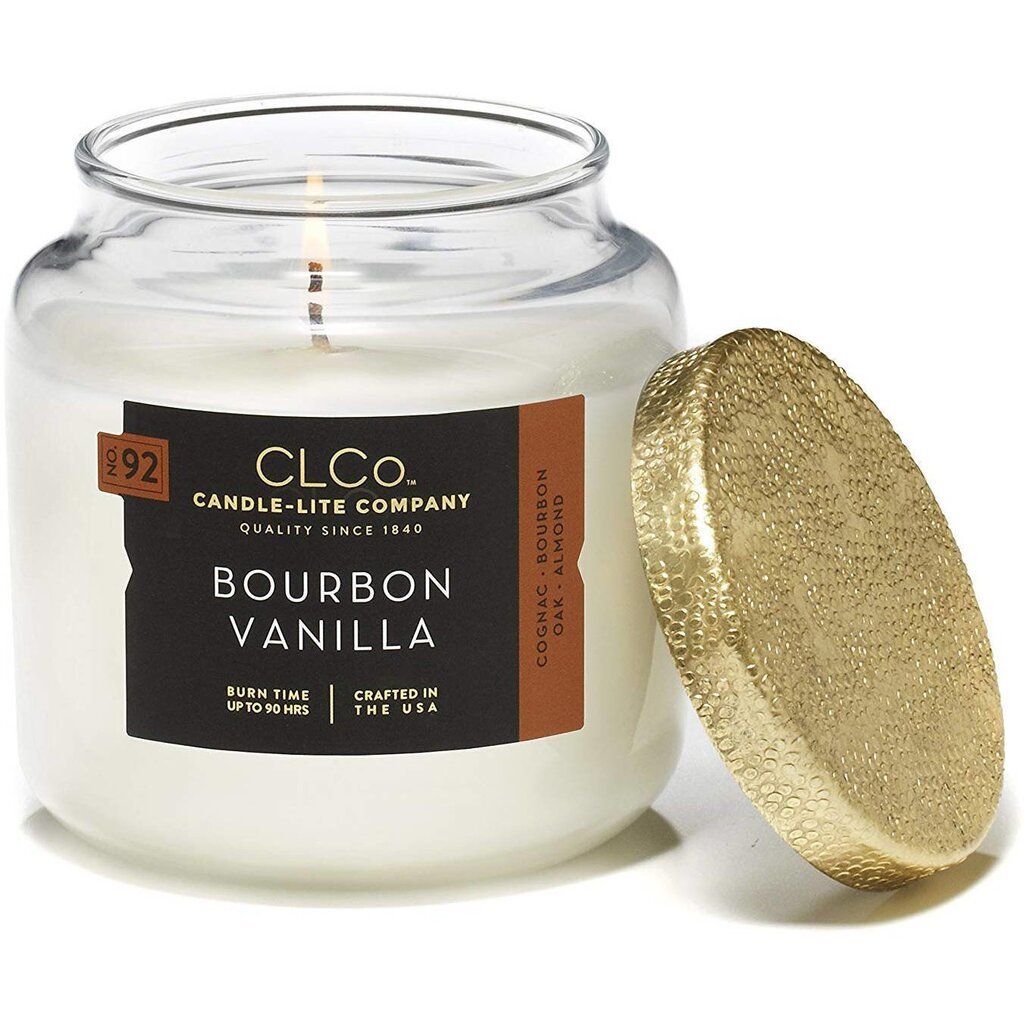 Candle-Lite aromātiska svece ar vāciņu Bourbon Vanilla, 396 g cena un informācija | Sveces un svečturi | 220.lv
