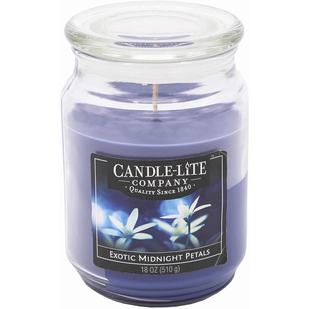 Candle-Lite aromātiska svece ar vāciņu Exotic Midnight Petals, 510 g cena un informācija | Sveces un svečturi | 220.lv