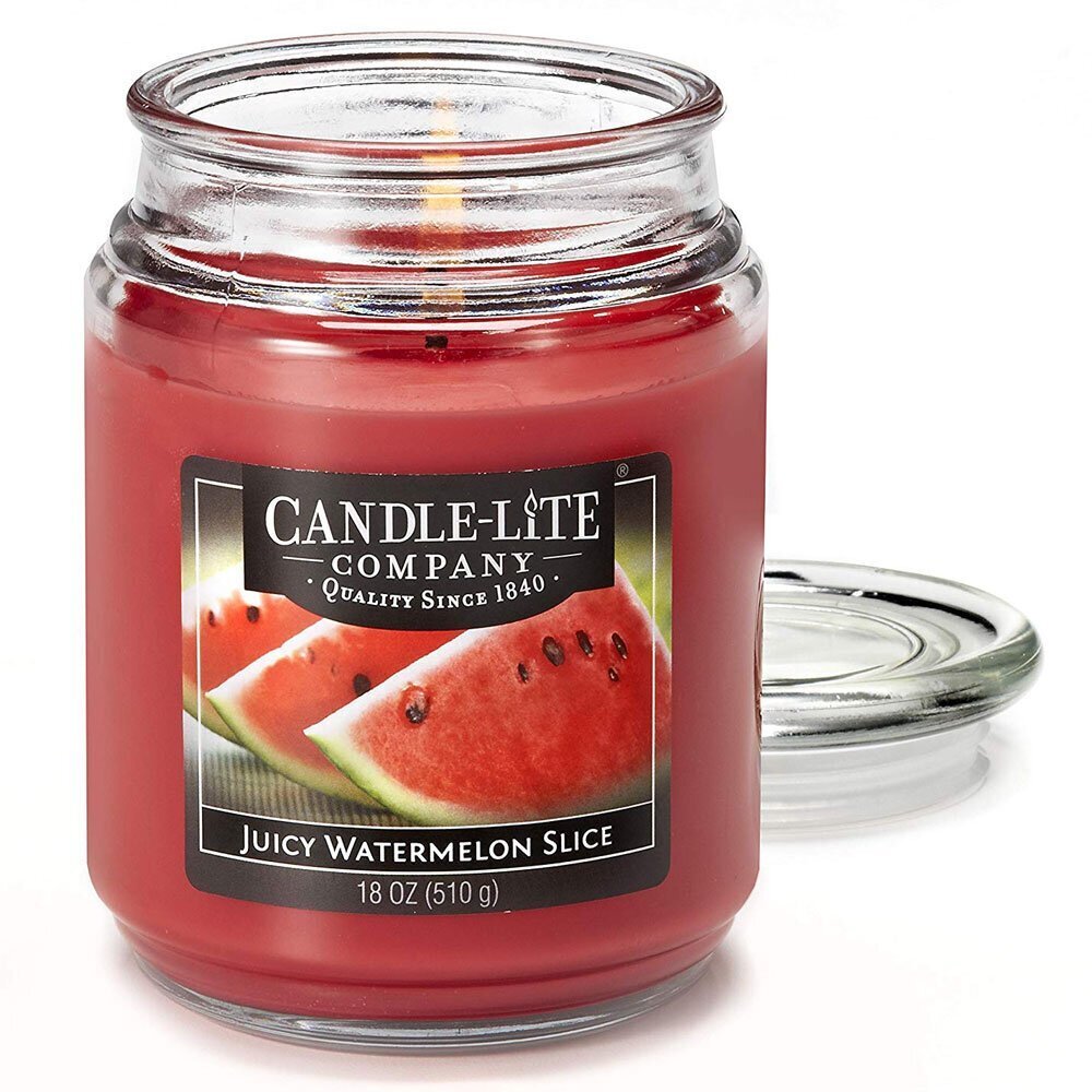 Candle-Lite aromātiska svece ar vāciņu Juicy Watermelon Slice, 510 g cena un informācija | Sveces un svečturi | 220.lv