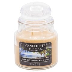 Candle-Lite aromātiska svece ar vāciņu Island Coconut Mahogany, 85 g cena un informācija | Sveces un svečturi | 220.lv