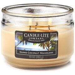 Candle-Lite aromātiska svece Island Coconut Mahogany, 283 g cena un informācija | Sveces un svečturi | 220.lv