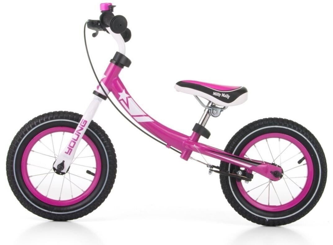 Līdzsvara velosipēds Milly Mally Young, rozā, 2084 cena un informācija | Balansa velosipēdi | 220.lv