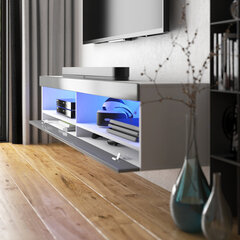 ТВ столик Selsey Viansola LED 140 см, белый/серый  цена и информация | Тумбы под телевизор | 220.lv