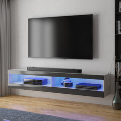 ТВ столик Selsey Viansola LED 140 см, белый/черный цена и информация | Тумбы под телевизор | 220.lv