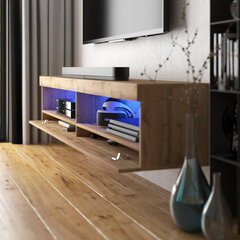 TV galdiņš Selsey Dean LED 140 cm, brūns cena un informācija | TV galdiņi | 220.lv