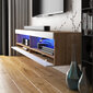 TV galdiņš Selsey Dean LED 140 cm, brūns/balts cena un informācija | TV galdiņi | 220.lv