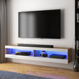 TV galdiņš Selsey Dean LED 140 cm, brūns/balts