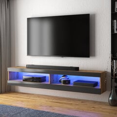 ТВ столик Selsey Viansola LED 140 см, коричневый/черный цена и информация | Тумбы под телевизор | 220.lv