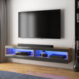 TV galdiņš Selsey Dean LED 140 cm, brūns/melns