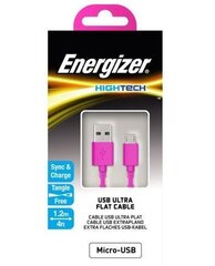 Energizer Hightech Ultra Flat Micro-USB vads, Rozā cena un informācija | Savienotājkabeļi | 220.lv