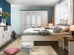 Guļamistabas mēbeļu komplekts BRW Luca 160 cm, balts/melns cena un informācija | Komplekti guļamistabai | 220.lv