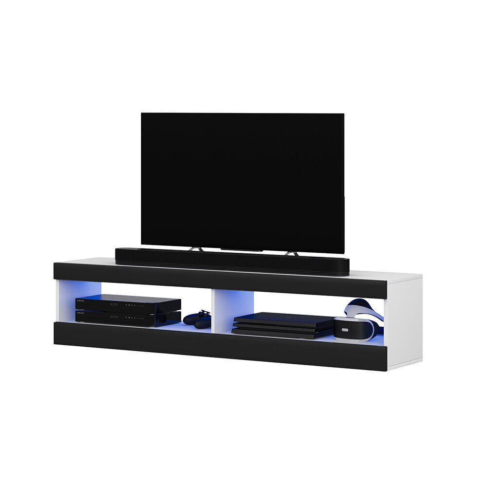 TV galdiņš Selsey Dean LED 100 cm, balts/melns cena un informācija | TV galdiņi | 220.lv