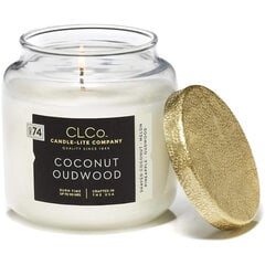 Candle-Lite aromātiska svece ar vāciņu Coconut Oudwood, 396 g cena un informācija | Sveces un svečturi | 220.lv