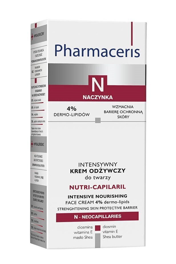 Barojošs sejas krēms Pharmaceris N Nutri Capilaril, 50 ml cena un informācija | Sejas krēmi | 220.lv