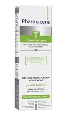 Ночной крем для лица с ретинолом для склонной к акне кожи Pharmaceris T Pureretinol 0,3 40 мл цена и информация | Наносите на чистую кожу лица. Подержите около 10-15 минут и смойте водой. | 220.lv