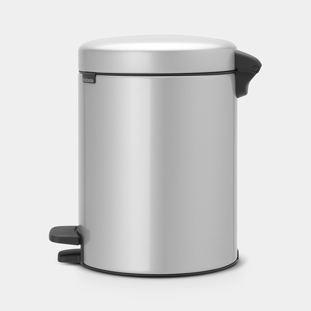 Miskaste 5l ar pedāli, NewIcon, Metallic grey, Brabantia cena un informācija | Miskastes | 220.lv