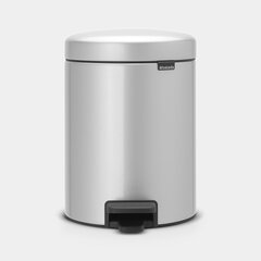 Miskaste 5l ar pedāli, NewIcon, Metallic grey, Brabantia cena un informācija | Miskastes | 220.lv