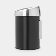 Brabantia корзина для мусора Touch Bin®, 3 л, черная цена и информация | Мусорные баки | 220.lv