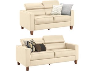 Divvietīgu un trīsvietīgu dīvānu komplekts Lopez GL, krēmkrāsas cena un informācija | Dīvānu komplekti | 220.lv