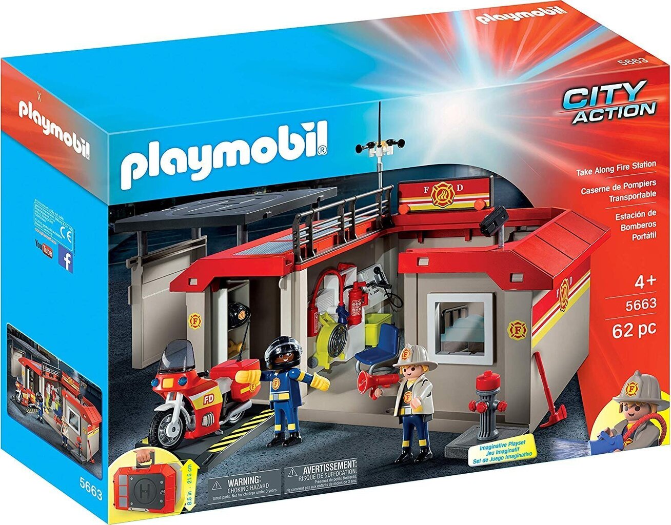 5663 Playmobil City Action Ugunsdzēsības stacija koferī cena un informācija | Konstruktori | 220.lv