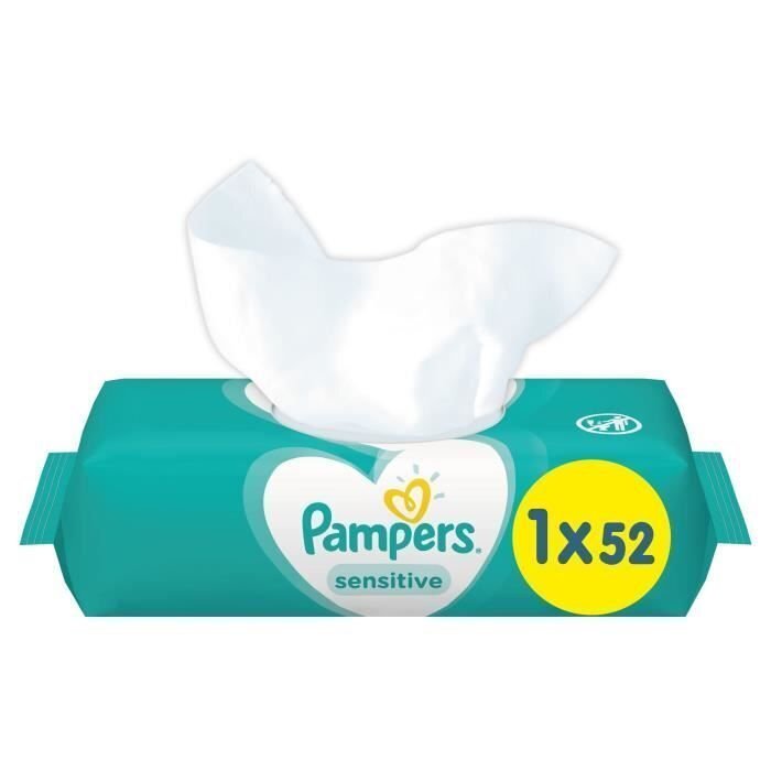 Salvetes PAMPERS Sensitive, 52 gab. цена и информация | Mitrās salvetes, vienreizlietojamie paladziņi | 220.lv