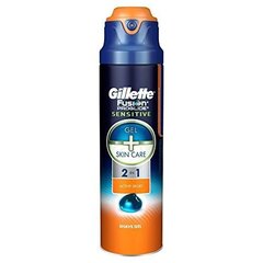 Гель для бритья Gillette Fusion Proglide Sensitive Active Sport 2in1 170 мл цена и информация | Косметика и средства для бритья | 220.lv