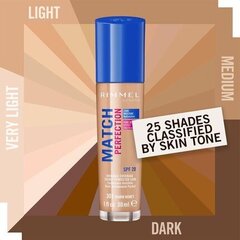 Šķidrā Grima Bāze Match Perfection Rimmel London cena un informācija | Grima bāzes, tonālie krēmi, pūderi | 220.lv