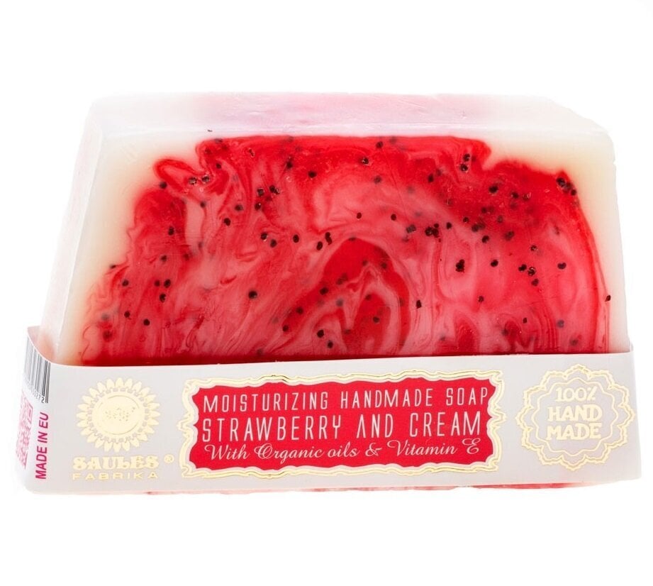 Glicerīna ziepes STRAWBERRIES AND CREAM Saules Fabrika 80 g цена и информация | Ziepes | 220.lv