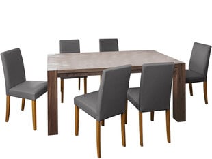 Комплект мебели для столовой Notio Living Matrix180/Liva, коричневый/темно-серый цена и информация | Комплекты мебели для столовой | 220.lv